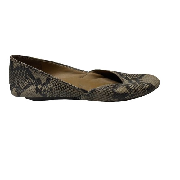 Lucky Brand Ameena Flats Womens Leather Snake Print Slip On Shoes Size 8.5 M - Picture 1 of 11